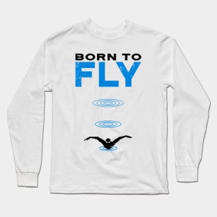 Born to Fly Mens Swimming Long Sleeve T-Shirt